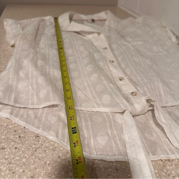Pilcro Anthropologie White The Cami Surf Blouse Woven 100%Cotton Sheer Large - Picture 14 of 17